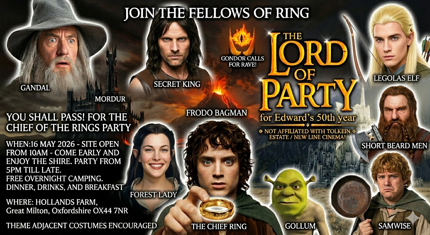 LORD OF RING PARTY — Join the Fellows of Ring for Edward's 50th Year
